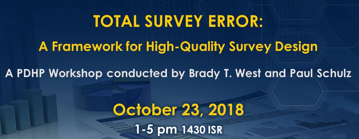 Total Survey Error: a Framework For High Quality Survey Design, a PDHP Workshop conducted by Brady West and Paul Schulz